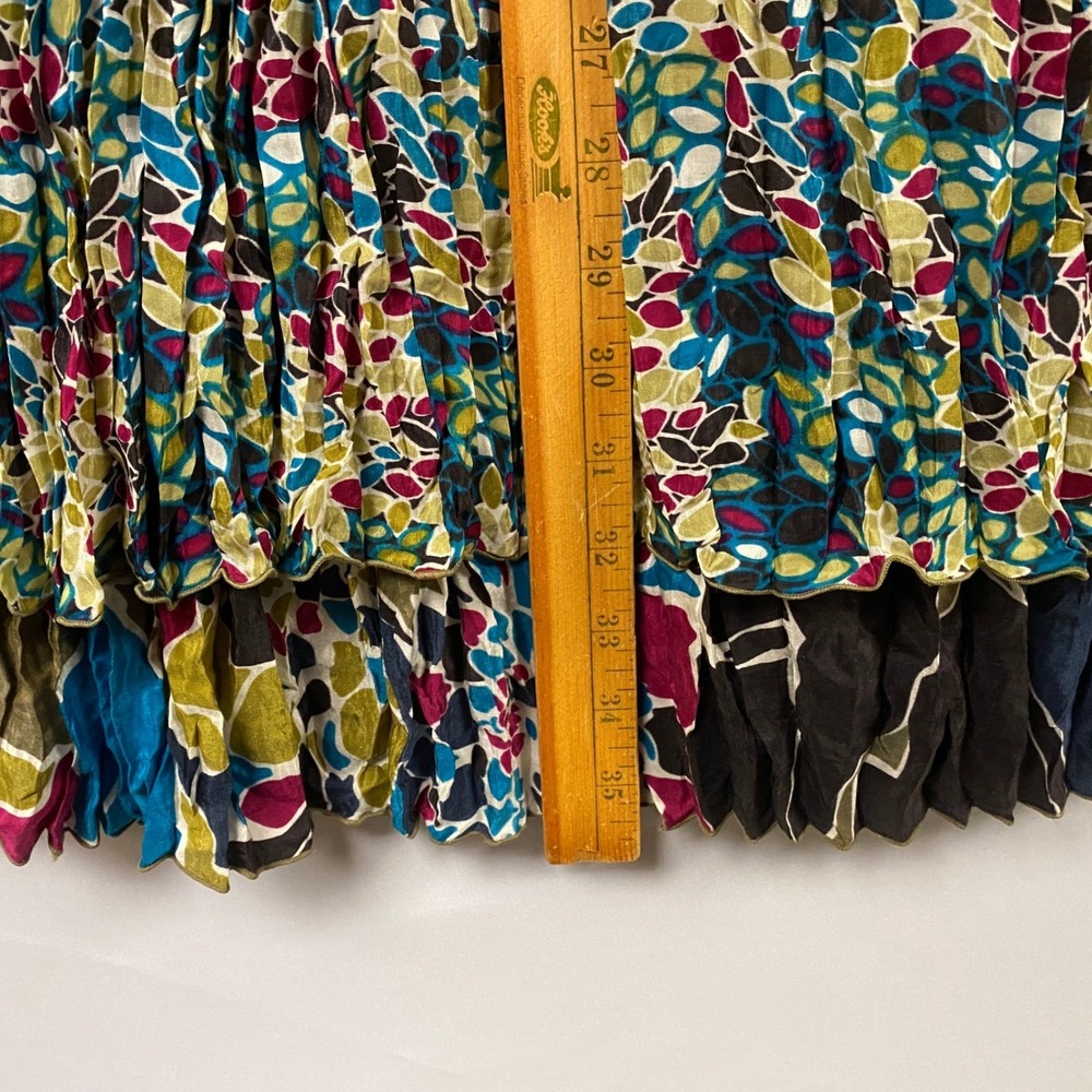 Vintage Nygard Women Silk Blend Sz 12 Tiered Ruffle Maxi Skirt Boho Whimsical - Picture 6 of 6